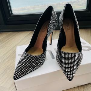 Schulz Black Rhinestone Pump